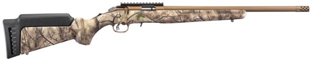 Picture of Ruger 8373 American Rimfire  Full Size 22 WMR 9+1 18" Bronze Cerakote Threaded Barrel, Bronze Picatinny Rail Steel Receiver, GoWild Camo I-M Brush Synthetic Fixed Stock, Right Hand