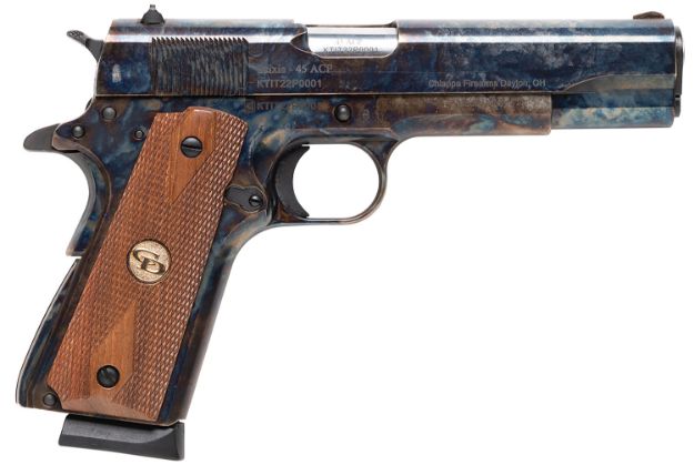 Picture of Charles Daly 440.178 1911 Field Grade Full Size Frame 45 ACP 8+1 5" Stainless Steel Barrel, Color Case Serrated Steel Slide, Frame w/Beavertail, Checkered Walnut Grip