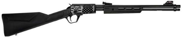 Picture of Rossi RP22181SYEN18 RP22  22 LR 15+1 18" Black Polished Alloy Steel Barrel, Black w/Engraved Eagle & US Flag Aluminum Receiver, Black Synthetic Fixed Stock