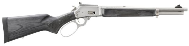 Picture of Marlin  1894 Trapper Full Size 44 Special/44 Rem Mag 8+1/9+1 16.10" Satin Threaded Barrel, Satin Stainless Steel Receiver, Fixed Black Laminate Stock