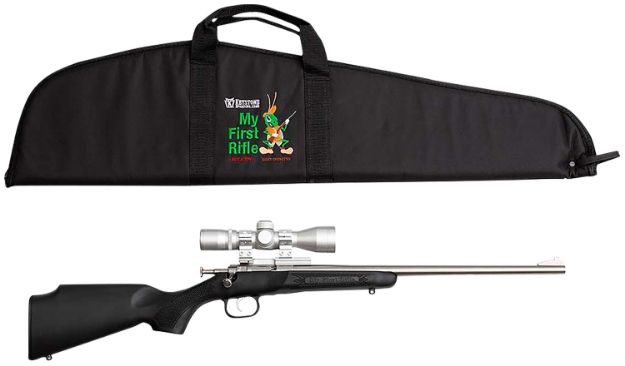 Picture of Crickett KSA2245BSC My First Rifle Package 22 S/L/LR Single Shot 16.10" Stainless Steel Barrel & Receiver, Black Synthetic Fixed Stock, 4x32 Scope