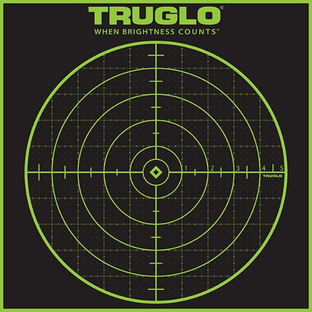 Picture of TruGlo TG10A12 Tru-See Grid Self-Adhesive Heavy Paper Black/Green 12"x12" Bullseye 12 Pack