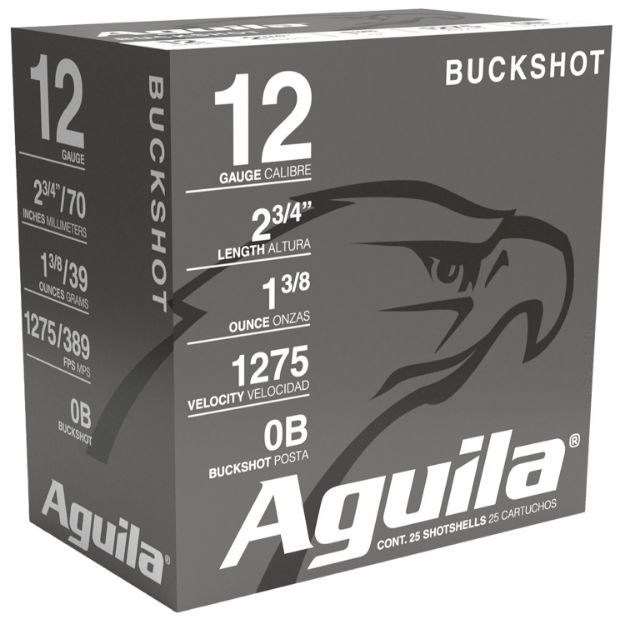 Picture of Aguila 1C1200BA Buckshot High Velocity 12Gauge 2.75" 1 3/8oz 0Buck Shot 25 Per Box/10 Case