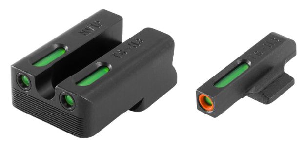 Picture of TruGlo TG13NV2PC TFX Pro  Black | Green Tritium & Fiber Optic Orange Outline Front Sight Green Tritium & Fiber Optic Rear Sight