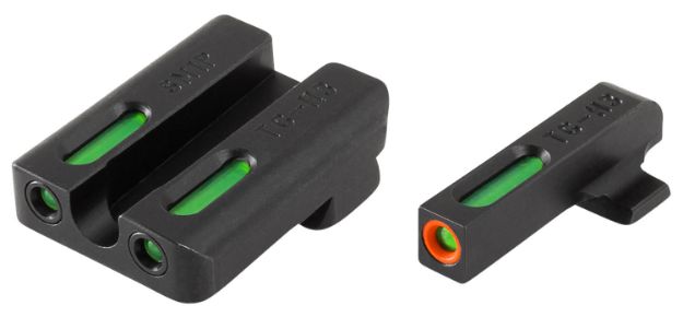 Picture of TruGlo TG13SM1PC TFX Pro  Black | Green Tritium & Fiber Optic Orange Outline Front Sight Green Tritium & Fiber Optic Rear Sight