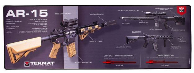 Picture of TekMat TEKR44AR15WPD AR-15 Weapons Platform Design Ultra 44 Cleaning Mat AR-15 Weapons Platform Diagram 15" x 44"