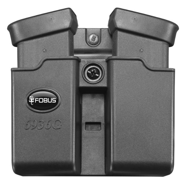 Picture of Fobus 6945GNDBH Double Mag Pouch  Black Polymer Paddle Compatible w/ Glock