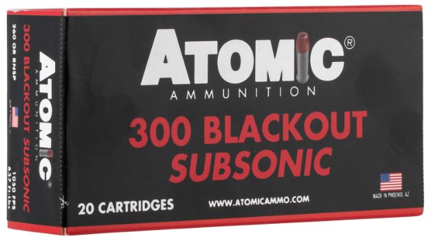 Picture of Atomic Ammunition 00478 Rifle Subsonic 300 Blackout 260 gr Round Nose Soft Point Boat Tail 20 Per Box/ 10 Case