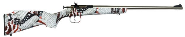 Picture of Crickett KSA3168 Youth  22 LR 1rd 16.12" Stainless Steel Barrel, Fixed Front/Adjustable Rear Peep Sights, American Flag/Amendment Synthetic Stock w/11.5" LOP, Rebounding Firing Pin Safety