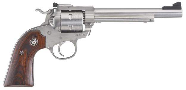 Picture of Ruger 0680 Blackhawk  Sports South Exclusive 22 LR 6rd 6.50" Barrel, Stainless Steel Barrel/Cylinder/Frame, Exposed Hammer, Bisley Hardwood Grip, Ramp Front/Adjustable Rear Sights