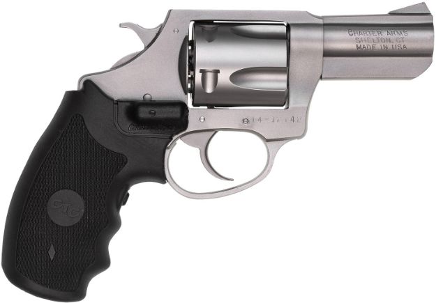 Picture of Charter Arms 74424 Bulldog  Large 44 Special, 5 Shot 2.50" Matte Stainless Steel Barrel, Cylinder & Frame w/ Black Crimson Trace Laser Grip