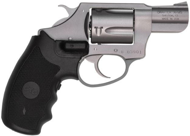 Picture of Charter Arms 73824 Undercover  Small 38 Special, 5 Shot 2" Matte Stainless Steel Barrel & Cylinder, Aluminum Frame w/Black Crimson Trace Laser Grip, Exposed Hammer