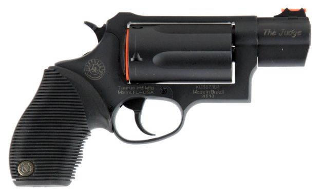 Picture of Taurus 2441031TC Judge Public Defender Small Frame 45 Colt (LC) 410 Bore 5rd 2" Matte Black Oxide Steel Barrel, Cylinder & Frame, Black Ribber Grip, Transfer Bar Safety, Exposed Hammer