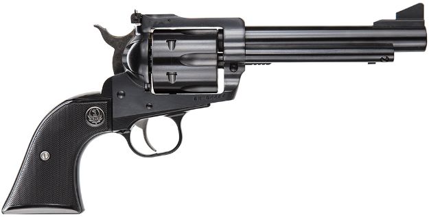 Picture of Ruger 0463 Blackhawk Convertible 45 ACP/45 Colt (Long Colt) 6rd 5.50" Blued Alloy Steel Barrel, Cylinder & Frame, Black Checkered Rubber Grip, Transfer Bar Safety, Exposed Hammer