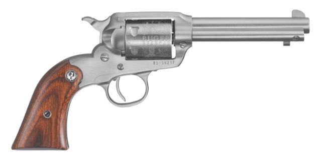 Picture of Ruger 0913 Bearcat  Compact Frame 22 LR 6rd 4" Satin Stainless Barrel, Frame & Engraved Cylinder, Hardwood Grip, Transfer Bar Safety, Exposed Hammer