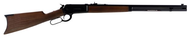 Picture of Winchester Repeating Arms 534175171 Model 1886 Short Rifle 45-90 Win 8+1 24" Brushed Polish Blued Sporter Barrel, Drilled & Tapped Steel Receiver, Grade I Satin Walnut Straight Grip Wood Stock