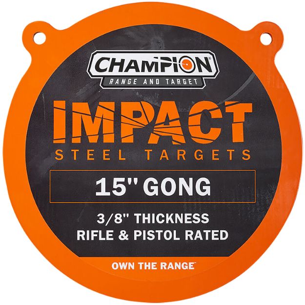 Picture of Champion Targets 44913 Center Mass Gong 15" Pistol/Rifle Gray AR500 Steel Gong 3/8" Thick Hanging