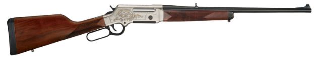 Picture of Henry H014D223 Long Ranger Deluxe Full Size 223 Rem/5.56x45mm NATO 5+1 20" Blued Steel Barrel, Engraved Nickel-Plated w/24K Gold Inlay Steel Receiver, American Walnut Stock Right Hand