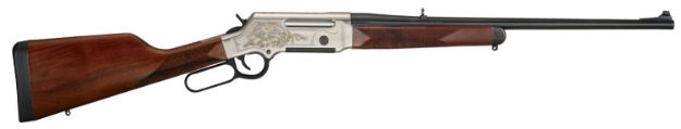 Picture of Henry H014D243 Long Ranger Deluxe Full Size 243 Win 4+1 20" Blued Steel Barrel, Engraved Nickel-Plated w/24K Gold Inlay Steel Receiver, American Walnut Stock Right Hand