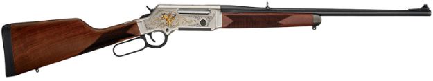 Picture of Henry H014WL243 Long Ranger Wildlife Full Size 243 Win 4+1 20" Blued Steel Barrel, Engraved Nickel-Plated w/24K Gold Inlay Steel Receiver, American Walnut Stock Right Hand