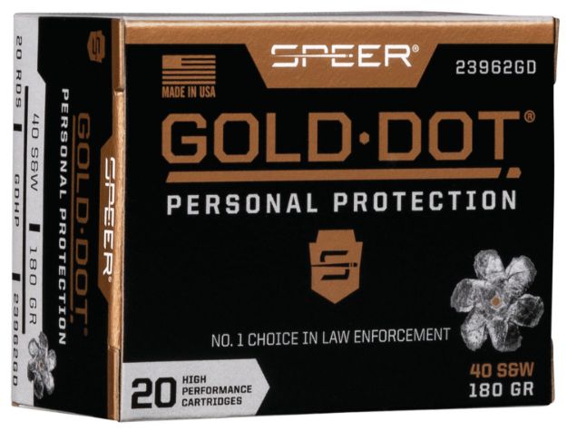 Picture of Speer 23962GD Gold Dot Personal Protection 40S&W 180gr Hollow Point 20 Per Box/10 Case