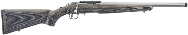 Picture of Ruger 8369 American Rimfire Target Full Size 17 HMR 9+1 18" Satin Stainless Threaded Bull Barrel, Satin Stainless Scope Rail Receiver, Black Laminate Fixed Stock, Right Hand