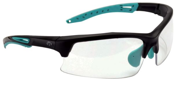 Picture of Walker's GWPTLSGLCLR Sport Glasses  Adult Clear Lens Polycarbonate Black with Teal Accents Frame