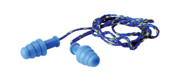 Picture of Walker's GWPTPRCORDBL Corded Rubber Ear Plugs 27 dB In The Ear Blue Adult