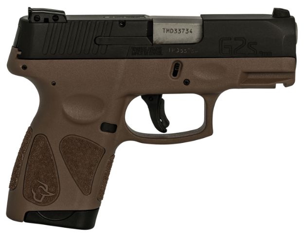 Picture of Taurus 1G2S931B G2S  Compact Frame 9mm Luger 7+1 3.26" Matte Steel Barrel, Matte Black Serrated Alloy Steel Slide, Brown Polymer Frame w/Picatinny Rail & Polymer Grip, Right Hand