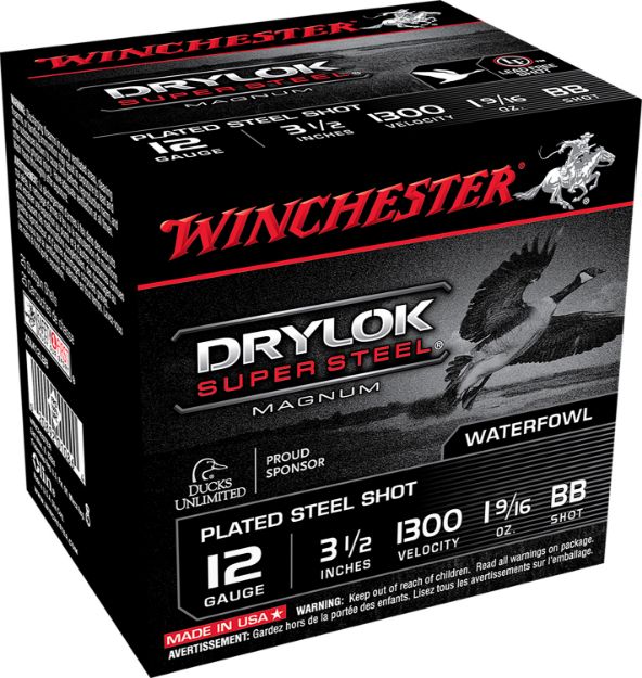 Picture of Winchester Ammo XSM12LBB Drylok Super Steel Magnum 12Gauge 3.50" 1 9/16oz BBShot 25 Per Box/10 Case