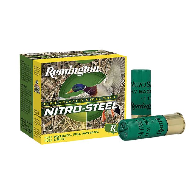 Picture of Remington Ammunition 20860 Nitro-Steel High Velocity 12Gauge 3" 1 3/8oz 2Shot 25 Per Box/10 Case