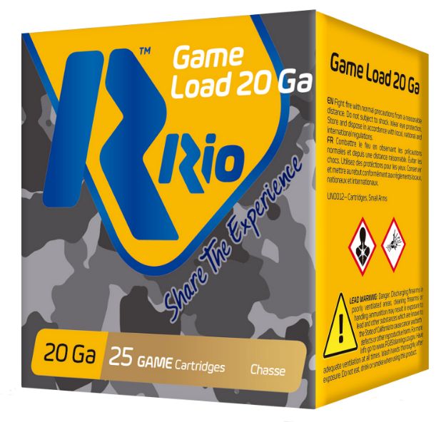 Picture of Rio Ammunition RC208 Game Load  20Gauge 2.75" 1oz 8Shot 25 Per Box/10 Case