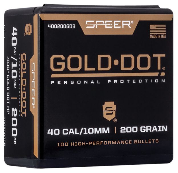 Picture of Speer 400200DGB Gold Dot  10mmAuto 200gr Hollow Point 100 Per Box/5 Case