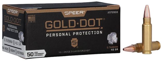 Picture of Speer 25728GD Gold Dot Personal Protection 5.7x28mm 40gr Hollow Point 50 Per Box/10 Case