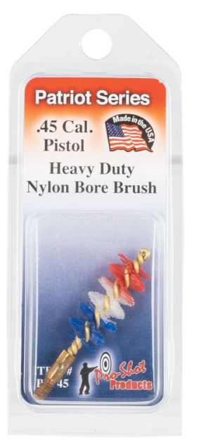 Picture of Pro-Shot PSP45 Patriot Series Bore Brush .45 Cal Pistol #8-32 Thread Nylon Bristles Brass Core