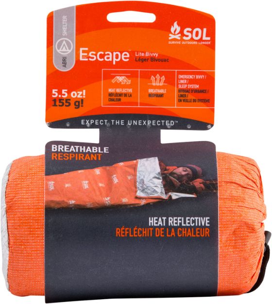 Picture of Survive Outdoors Longer 01401227 SOL Bivvy Warmth Waterproof Orange Aluminum-Coated Polyethylene