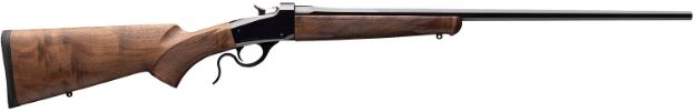 Picture of Winchester Repeating Arms 534293289 Model 1885 Low Wall Hunter 6.5 Creedmoor 1rd 24" Polished Blued Octagon Barrel, Drilled & Tapped Steel Receiver, Grade III/IV Walnut Fixed w/Pistol Grip Wood Stock