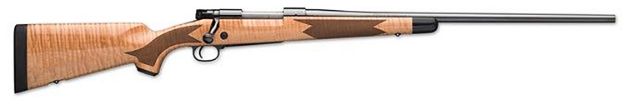 Picture of Winchester Repeating Arms 535218294 Model 70 Super Grade 6.5 PRC Caliber with 3+1 Capacity, 24" Barrel, Polished Blued Metal Finish, Gloss AAA Maple Stock & No Sights Right Hand (Full Size)