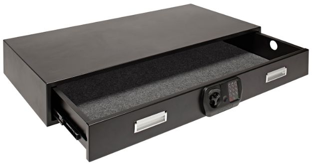 Picture of SnapSafe 75400 Specialty Safe Under Bed XXL Access Code/Key Entry Black 14 Gauge Steel