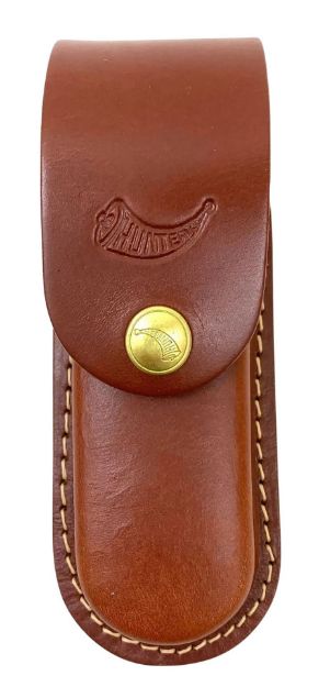 Picture of Hunter Company 027-111 Knife Sheath  Belt Loop Tan Leather Fits 4.75-5.50" Closed Folded Knife