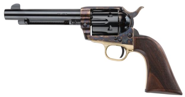 Picture of Pietta HF45ALC512NMCW 1873 Great Western II Alchimista II 45 Colt (Long Colt) 6rd 5.50" Blued Steel Barrel & Cylinder, Color Case Hardened Steel Frame, Checkered Walnut Army Grip, Exposed Hammer