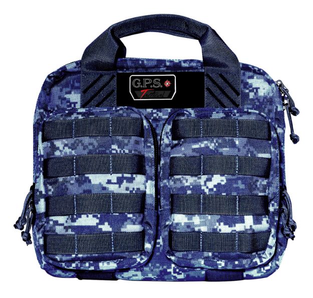 Picture of GPS Bags T1413PCG Tactical Double +2 Gray Digital 1000D Nylon Teflon Coating with Visual ID Storage System, Lockable YKK Zippers, MOLLE Webbing & Ammo Storage Pockets Holds UP To 4 Handguns