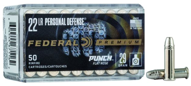 Picture of Federal PD22L1 Premium Personal Defense Punch 22LR 29gr Flat Nose 50 Per Box/100 Case