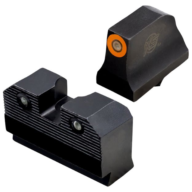 Picture of XS Sights GLR021P6N R3D  Night Sights fits Glock  Black | Green Tritium Orange Outline Front Sight Green Tritium  Rear Sight