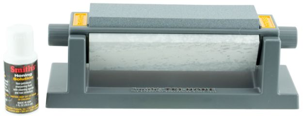 Picture of Smiths Products 51444 3-Stone Sharpening System 6" Fine/Medium/Coarse Synthetic, Arkansas, Sharpener Rubber Handle Gray