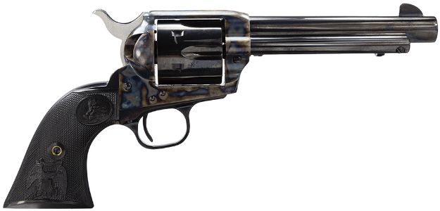 Picture of Colt Mfg P1850 Single Action Army Peacemaker 45 Colt (LC) 6 Shot 5.50" Blued Barrel & Cylinder, Color Case Hardened Frame, Black Polymer Grip