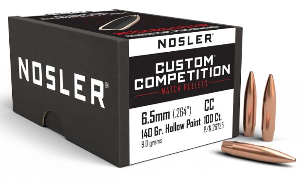 Picture of Nosler 26725 Custom Competition 6.5Creedmoor 140gr Hollow Point Boat Tail 100/Box