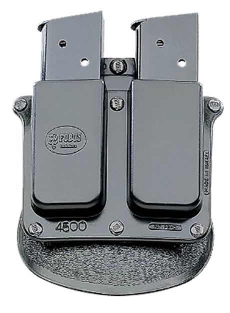 Picture of Fobus 4500NDP Double Mag Pouch  Black Polymer Paddle Compatible w/ Single Stack Compatible w/ 1911