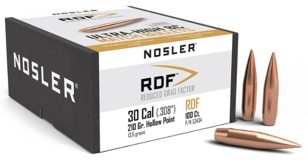 Picture of Nosler 53434 RDF Match 30Cal 210gr Hollow Point Boat Tail 100/Box