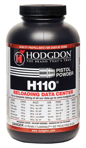 Picture of Hodgdon 1101 Spherical H110 Smokeless Pistol/Shotgun Multi-Caliber 1 lb